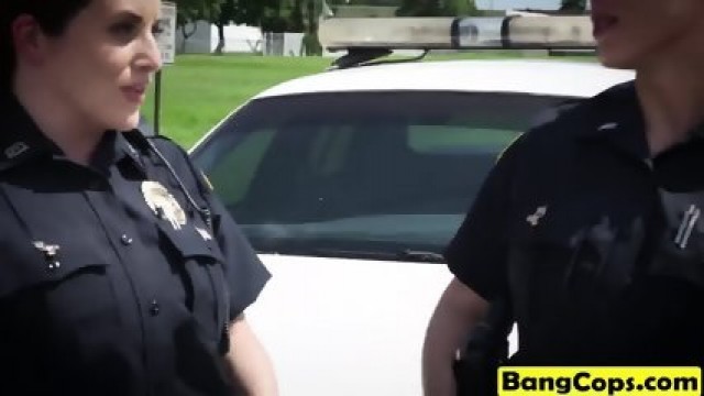 Outdoor Interracial Threesome With Nasty Police Officers And BBC