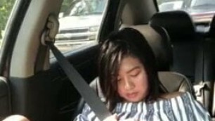 fingering Asian girl in car