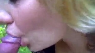 Russian whore sucking outside