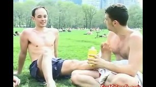 Sporty homos feet oiled up and tickled by his friends Porn Videos